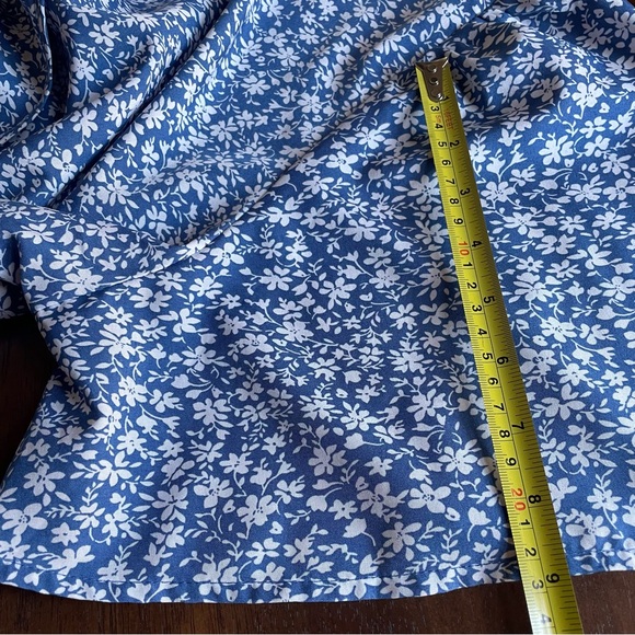 Blue & White Floral V-neck Short Sleeve Maxi Dress Plus Size 3XL - Picture 5 of 11